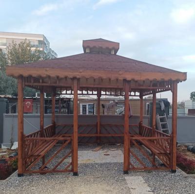 Ahşap Kare Kamelya Gazebo Çardak